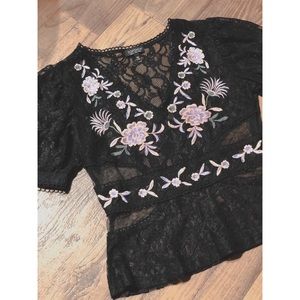 Lace floral top